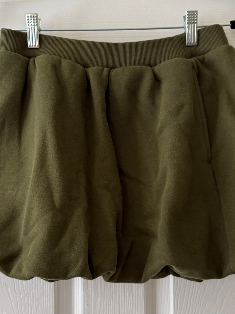 Aerie Olive Green Sweatshirt with Ribbed Collar